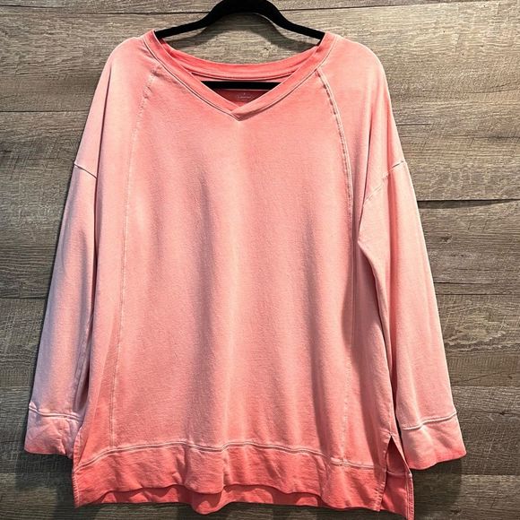 St Johns Bay Active Coral Sweatshirt Sz XL - Picture 1 of 3